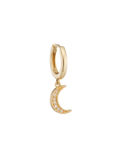 Shop Andrea Fohrman Women's Celestial Crescent 18k Gold & Diamond Huggie Hoop