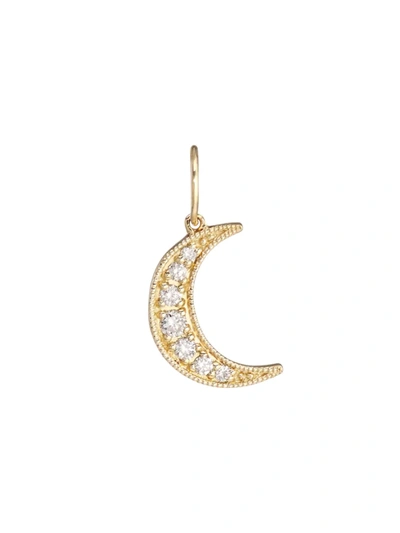 Shop Andrea Fohrman Women's Crescent Moon 18k Yellow Gold & Diamond Pendant Necklace