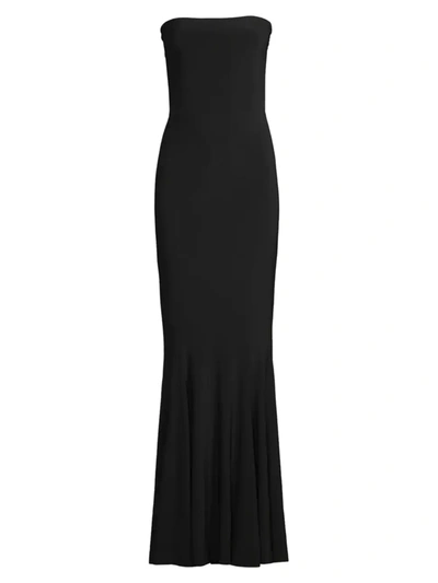 Shop Norma Kamali Women's Strapless Mermaid Gown In Black