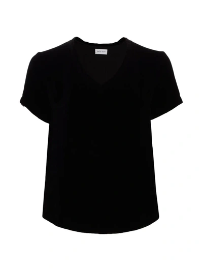 Shop Bella Dahl Women's Velvet V-neck T-shirt In Black