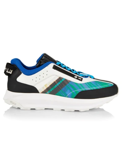 Shop Alfred Dunhill Men's Aerial Ec Runners In Blue Green