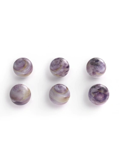 Shop Anna New York Six-piece Flourite Wine Gems In Purple