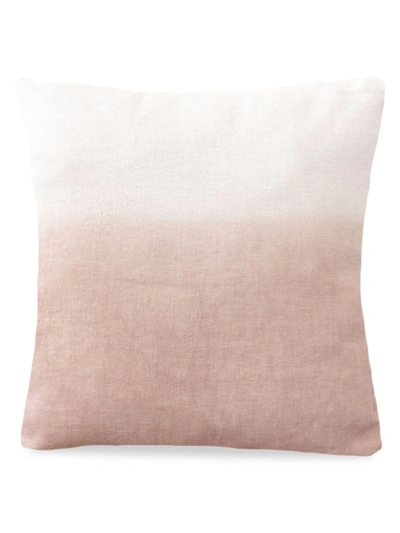 Shop Anaya Ombre Linen Pillow In Pink Off White