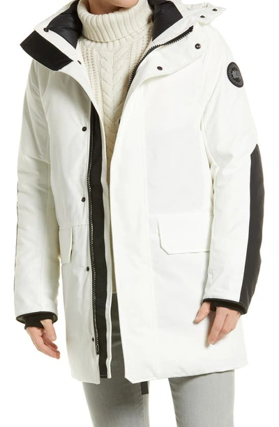 Canada Goose Black Label Brockton Water Resistant 625 Fill Power Down Parka In North Star White
