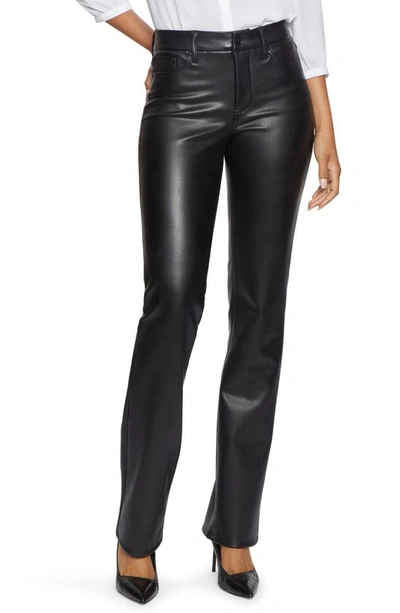 Shop Nydj Marilyn Faux Leather Straight Leg Pants In Black