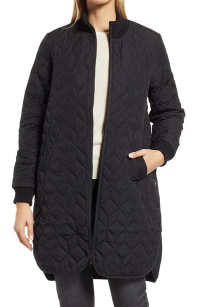 Shop Ilse Jacobsen Isle Jacobsen Long Quilted Jacket In Black