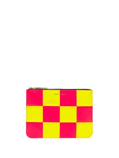 Shop Comme Des Garçons Fluo Square Zipped Square Pouch In Yellow