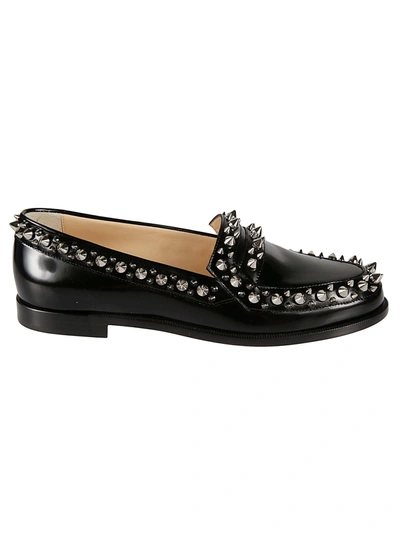 Shop Christian Louboutin Mattia Spike Loafers In Nero