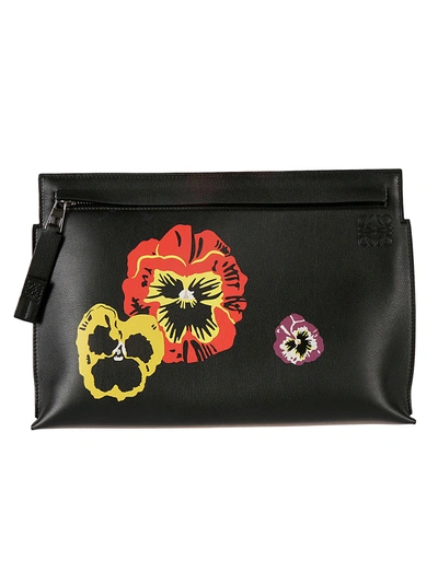 Shop Loewe Pansies Clutch In Nero