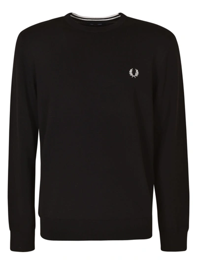Shop Fred Perry Classic Crewneck Jumper In Black