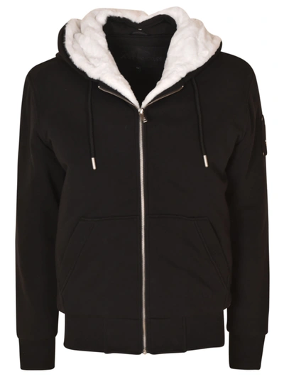 Shop Moose Knuckles Classic Bunny 2 Hoodie In Black/white