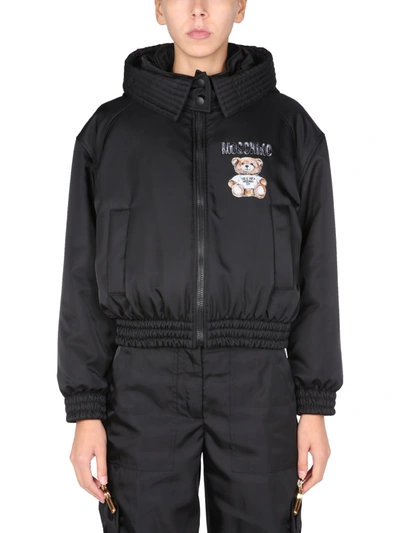 Shop Moschino Teddy Bear Jacket In Nero