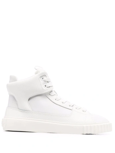 Shop Just Cavalli High-top Lace-up Sneakers In White