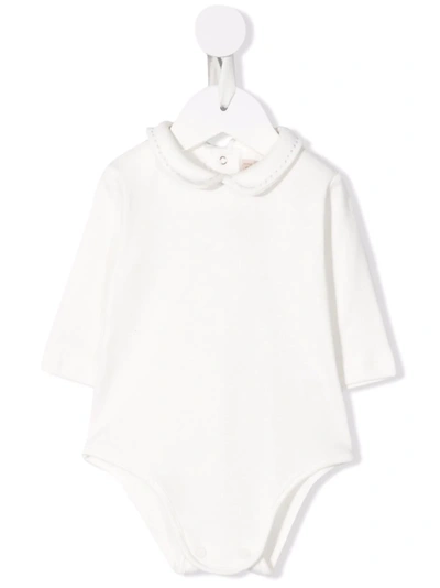 La Stupenderia Stretch Cotton Romper In Neutrals