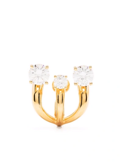 Shop Panconesi Crystal-embellished Earring In Gold