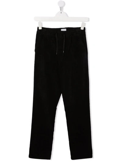 Shop Paolo Pecora Teen Drawstring Straight-leg Trousers In Black