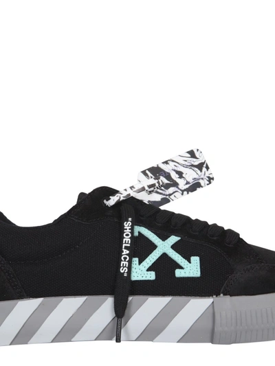 Off-white Low Vulcanized Canvas/suede Sneaker In Black