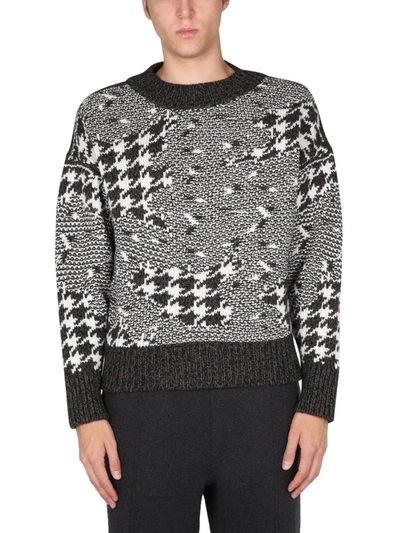 Shop Ermenegildo Zegna Sweater With Geometric Inlay In Multicolour