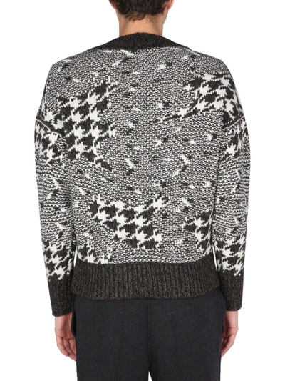 Shop Ermenegildo Zegna Sweater With Geometric Inlay In Multicolour
