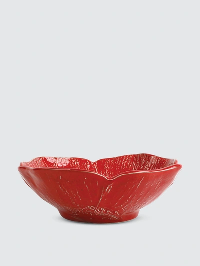Shop Vietri Lastra Poppy Figural Medium Serving Bowl In Poppy Red