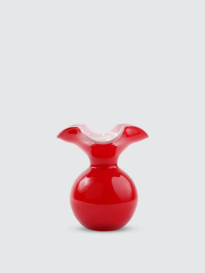 Shop Vietri Hibiscus Glass Small Fluted Vase In Red