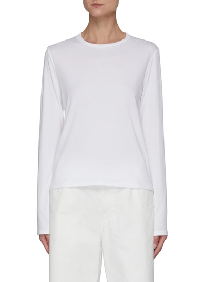 Shop The Row Sherman' Cotton Long Sleeved Crewneck Top In White