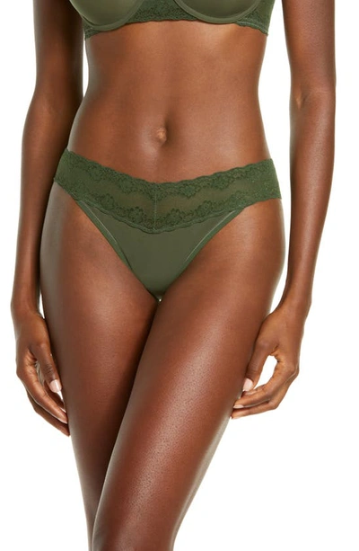 Shop Natori Bliss Perfection Thong In Ivy