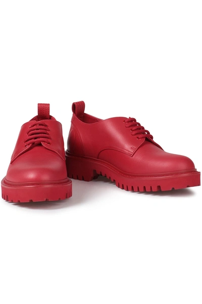 Shop Valentino Leather Brogues In Red
