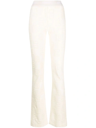 Ambush Monogram Flared Leggings In Neutrals