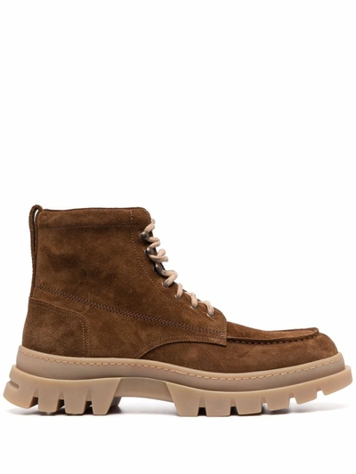 Shop Henderson Baracco Suede Hiking Boots In Braun