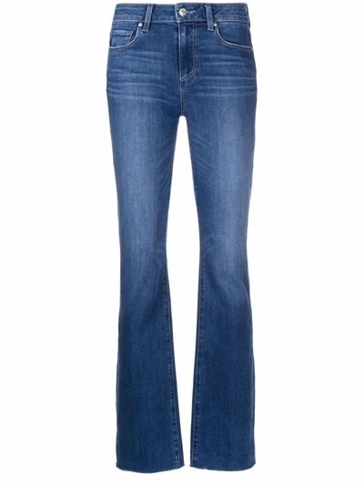Shop Paige Bootcut Cotton-blend Jeans In Blau