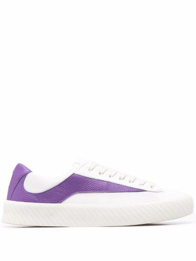 Shop By Far Panelled Lace-up Sneakers In Weiss