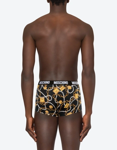 Shop Moschino Set Of 2 Allover Teddy Chain Boxers In Black