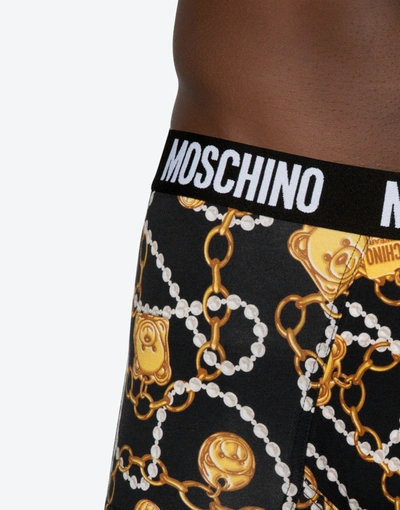 Shop Moschino Set Of 2 Allover Teddy Chain Boxers In Black