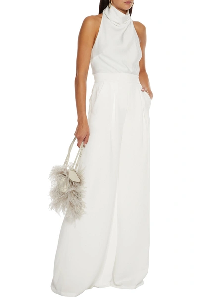 Catherine Deane Alexis Pleated Cady Wide-leg Pants In Ivory