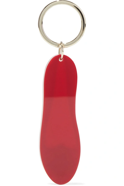 Shop Charlotte Olympia Web Crystal-embellished Perspex Keychain In Crimson