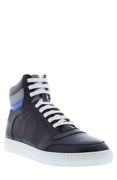 Shop French Connection Dash High Top Leather Sneaker In Black