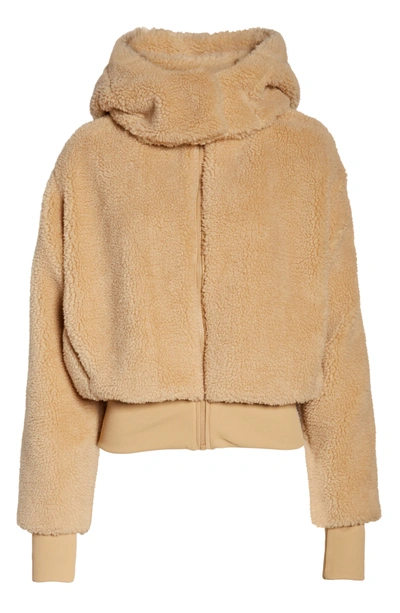Shop Alo Yoga Foxy Fleece Jacket In Camel