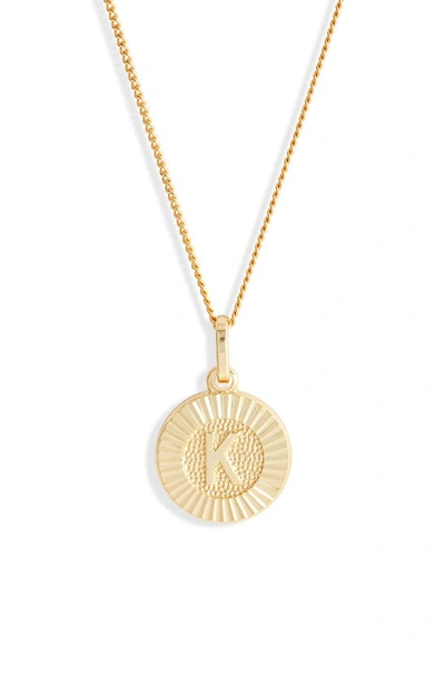 Shop Bracha Initial Medallion Pendant Necklace In Gold - K