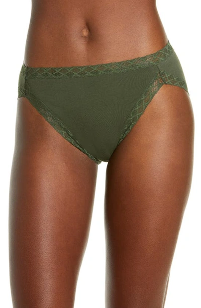 Shop Natori Bliss Cotton French Cut Briefs In Ivy