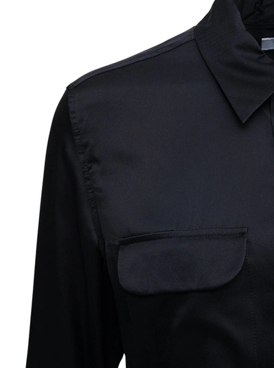 Shop Equipment Black Silk Shirt With Pockets
