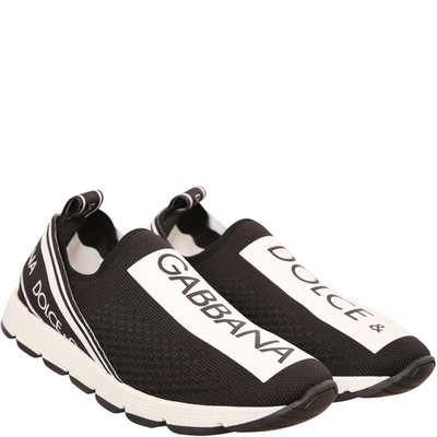 Shop Dolce & Gabbana Black Sneaker With White And Black Logo