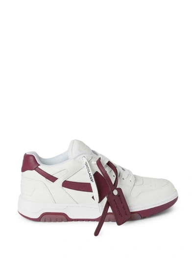 Shop Off-white Out Of Office Calf Leather Sneakers White Violet