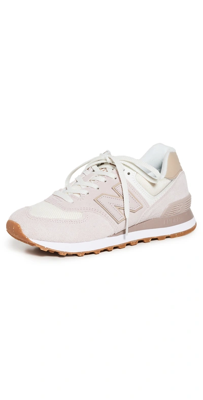 Shop New Balance 574 Classic Sneakers In Space Pink/angora