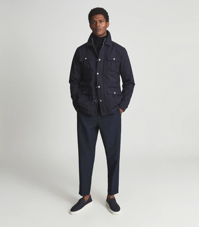 Reiss Technical Field Jacket In Navy ModeSens