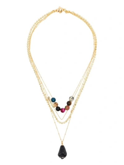 Shop Panconesi Famiglia Multi Chain Beaded Necklace In Gold