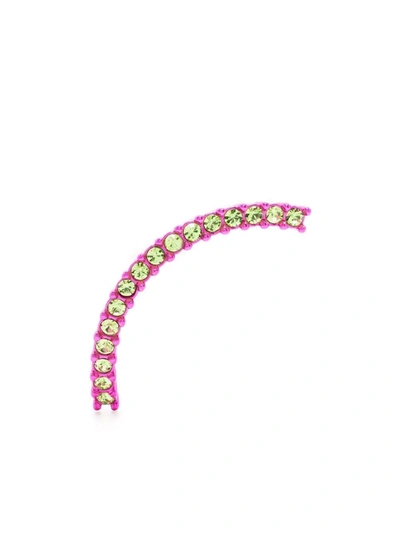 Shop Panconesi Crystal-embellished Half-circle Single Earring In Pink