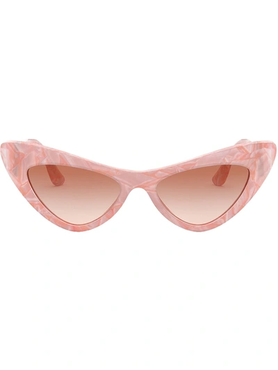 Shop Dolce & Gabbana Dg Logo Cat-eye Frame Sunglasses In Pink
