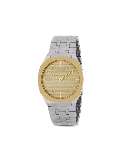 Shop Gucci 25h 34mm In Gold