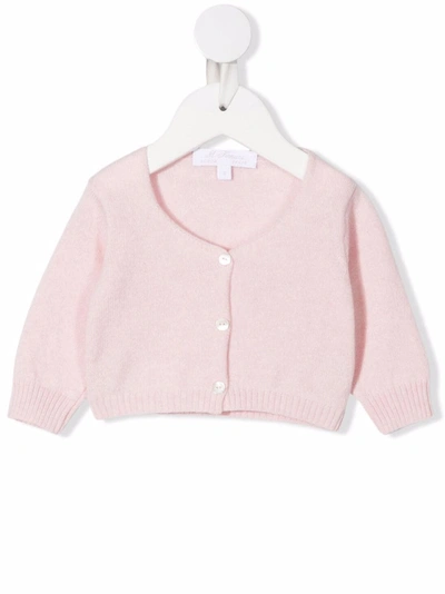 Shop Mariella Ferrari Merino-cashmere Cardigan In Pink